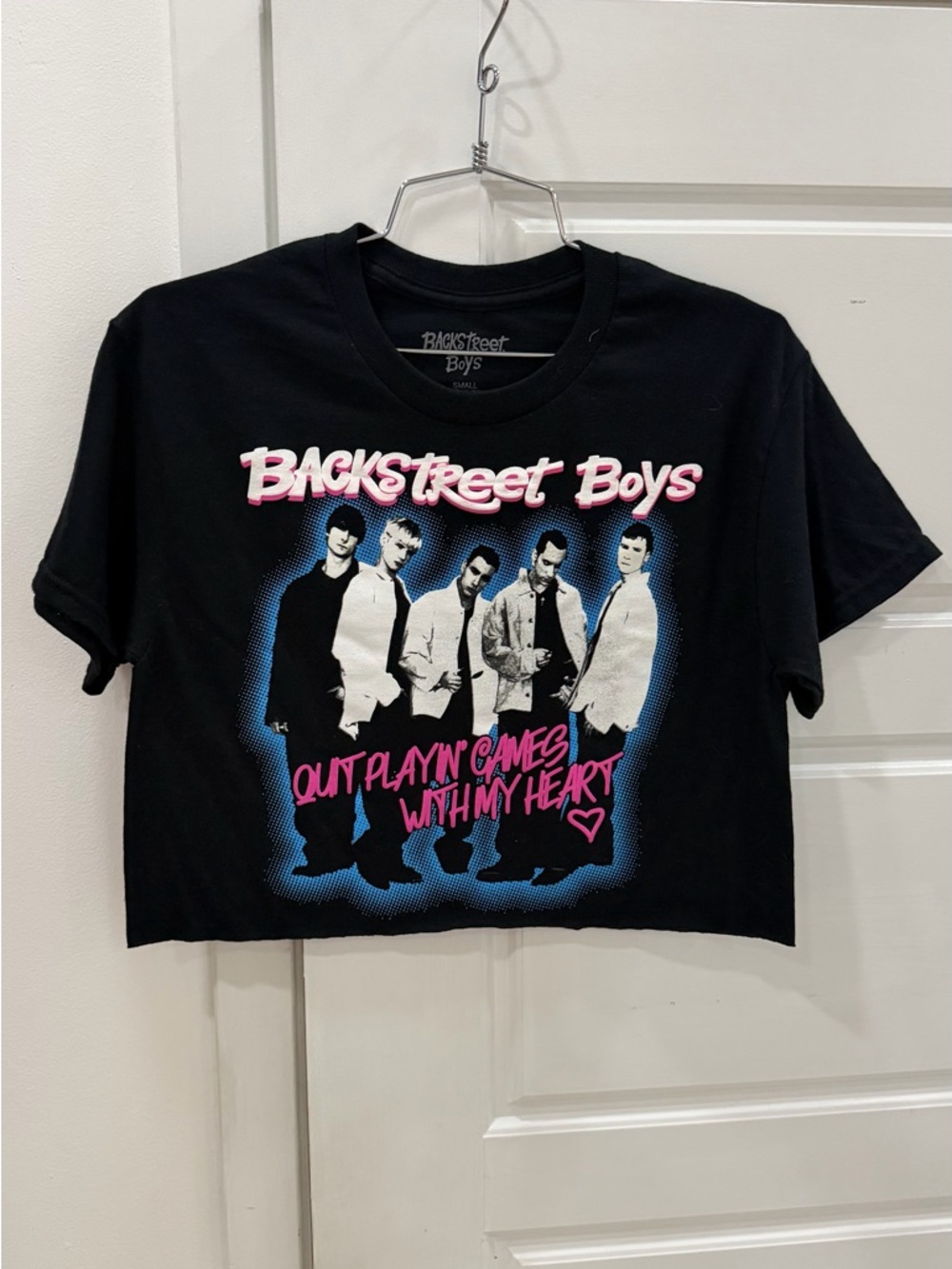 Black Backstreet Boys Graphic Crop Top